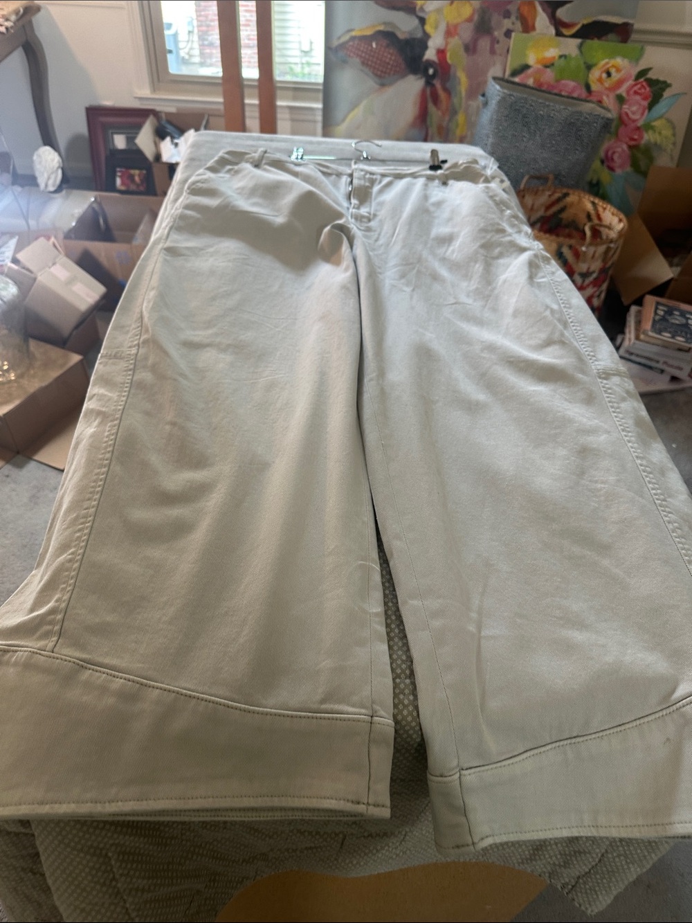Pilcro Wide-Leg Pants in Light Tan Neutral